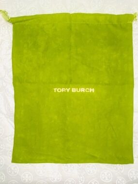 Tory Burch Bright Lime Green Logo Drawstring Dust Bag - Approximately 14x12